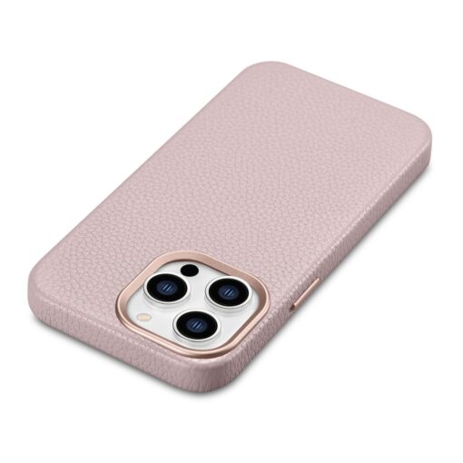iPhone 14 PRO premium nahast MagSafe umbris Lichi roosa 10