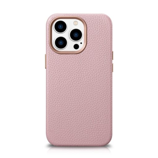 iPhone 14 PRO premium nahast MagSafe umbris Lichi roosa