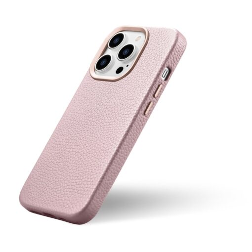 iPhone 14 PRO premium nahast MagSafe umbris Lichi roosa 8