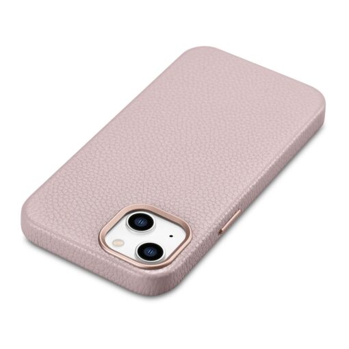 iPhone 14 premium nahast MagSafe umbris Lichi roosa 12
