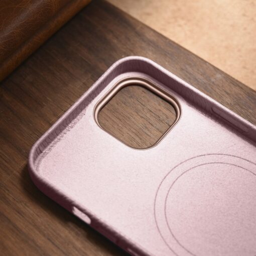 iPhone 14 premium nahast MagSafe umbris Lichi roosa 18