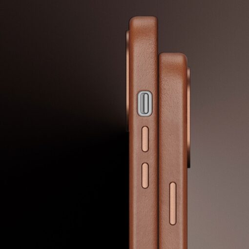 iPhone 14 umbris MagSafe naturaalsest nahast Dux Ducis Naples pruun 5