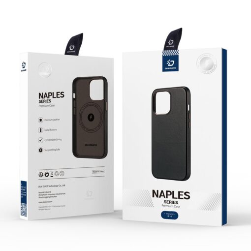 iPhone 14 umbris MagSafe naturaalsest nahast Dux Ducis Naples tumepruun 8