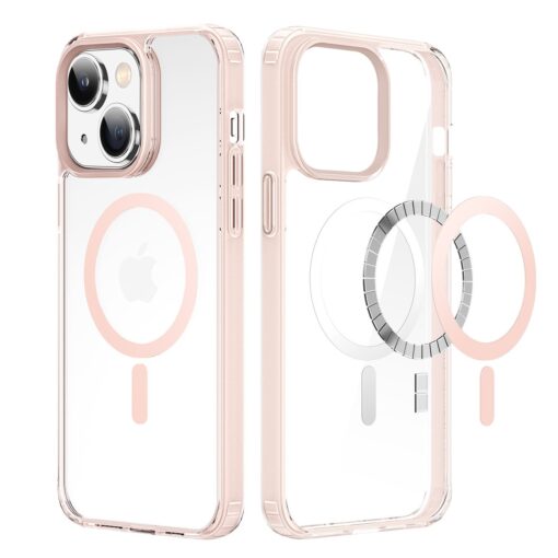 iPhone 14 umbris silikoonist MagSafe Dux Ducis Clin2 roosa raamiga 1