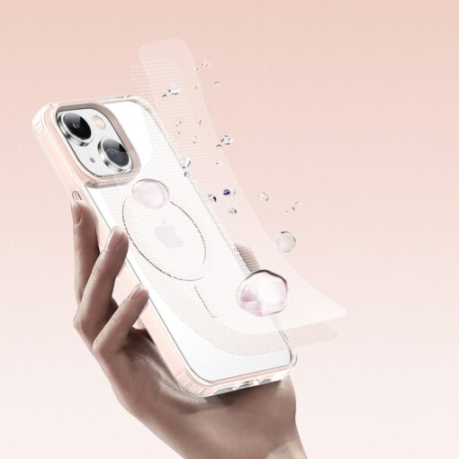 iPhone 14 umbris silikoonist MagSafe Dux Ducis Clin2 roosa raamiga 5