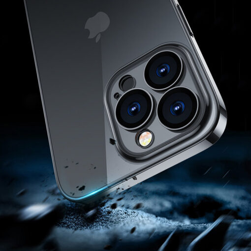 iPhone 14Q PRO MAX umbris silikoonist koos kaetud kaameraga labipaistev ja metallik servaga 2