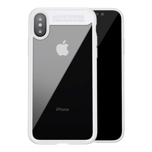 iPhone X umbris silikoonist raamiga ja plastikust tagusega Baseus Suthin valge 1
