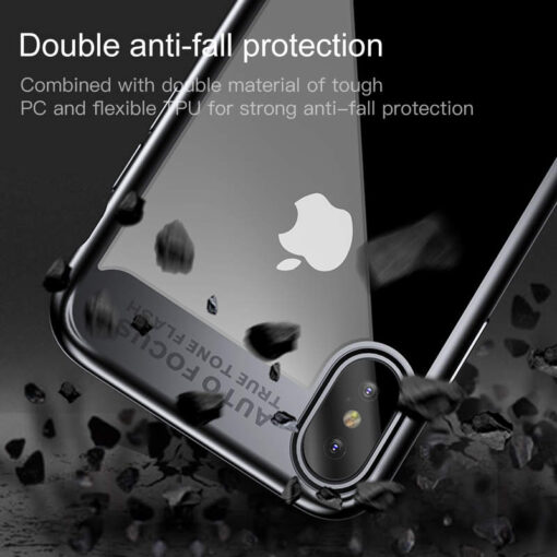 iPhone X umbris silikoonist raamiga ja plastikust tagusega Baseus Suthin valge 4