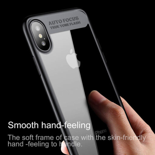 iPhone X umbris silikoonist raamiga ja plastikust tagusega Baseus Suthin valge 5