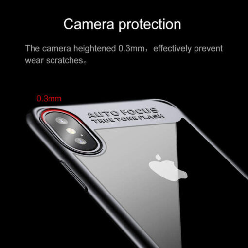 iPhone X umbris silikoonist raamiga ja plastikust tagusega Baseus Suthin valge 7
