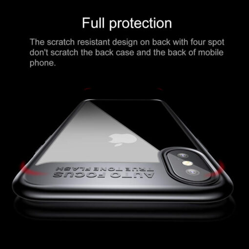 iPhone X umbris silikoonist raamiga ja plastikust tagusega Baseus Suthin valge 8