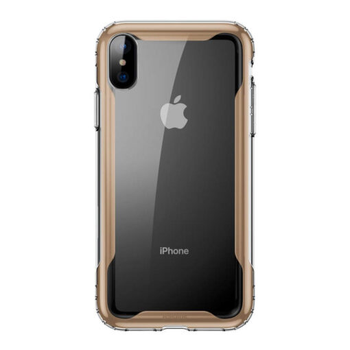 iPhone XR umbris silikoonist raami ja plastikust tagusega Baseus Armor Case kuldne 1