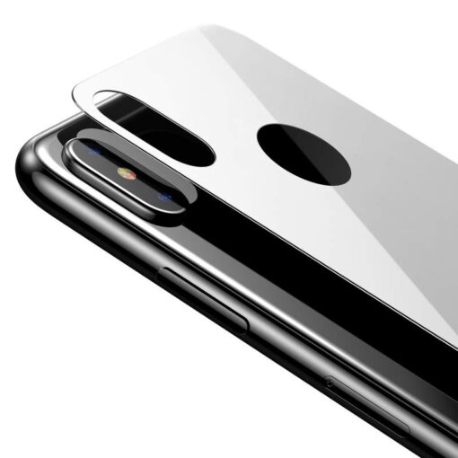 iPhone XS tagumine kaitseklaas Baseus T Glass 0.33mm valge 4
