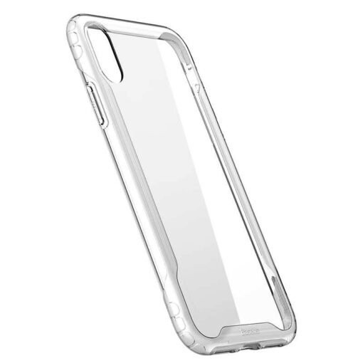 iPhone XS umbris silikoonist raami ja plastikust tagusega Baseus Armor Case valge