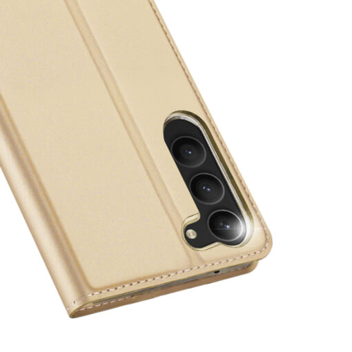 Samsung S23 PLUS kaaned kaarditaskuga Dux Ducis Skin Pro kunstnahast kuldne 2