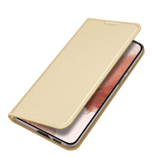 Samsung S23 PLUS kaaned kaarditaskuga Dux Ducis Skin Pro kunstnahast kuldne 3