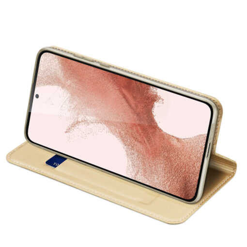 Samsung S23 PLUS kaaned kaarditaskuga Dux Ducis Skin Pro kunstnahast kuldne 4