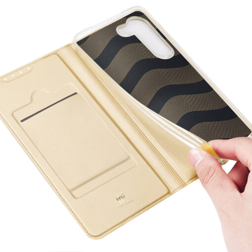 Samsung S23 PLUS kaaned kaarditaskuga Dux Ducis Skin Pro kunstnahast kuldne 7