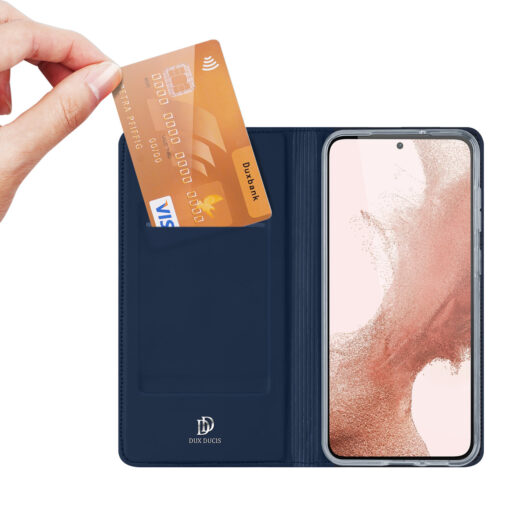 Samsung S23 PLUS kaaned kaarditaskuga Dux Ducis Skin Pro kunstnahast sinine 1