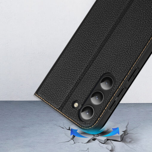 Samsung S23 PLUS kaaned kaarditaskuga Dux Ducis Skin X2 magnetiga sulguv must 12