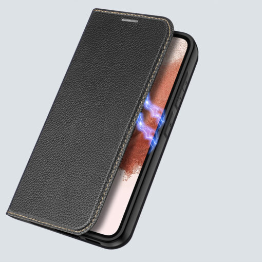 Samsung S23 PLUS kaaned kaarditaskuga Dux Ducis Skin X2 magnetiga sulguv must 5