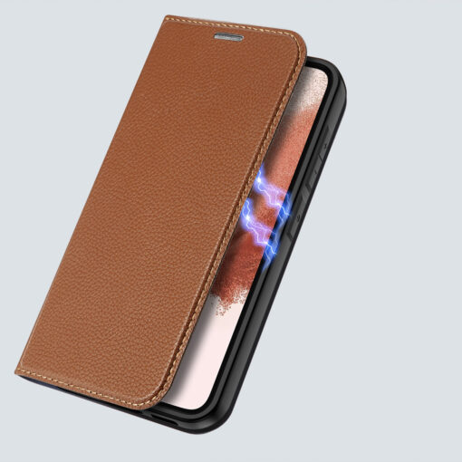 Samsung S23 PLUS kaaned kaarditaskuga Dux Ducis Skin X2 magnetiga sulguv pruun 5