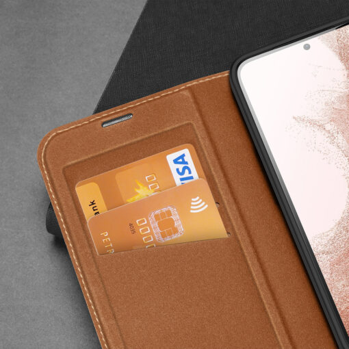 Samsung S23 PLUS kaaned kaarditaskuga Dux Ducis Skin X2 magnetiga sulguv pruun 6