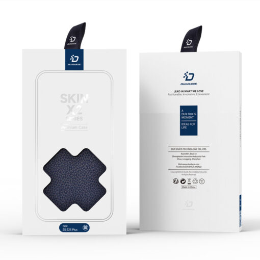 Samsung S23 PLUS kaaned kaarditaskuga Dux Ducis Skin X2 magnetiga sulguv sinine 12