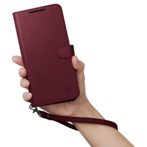 Samsung S23 PLUS raamatkaaned Spigen Wallet S Plus kunstnahast burgundy 5