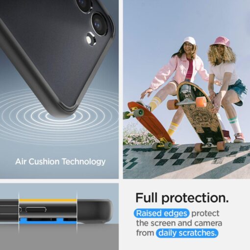 Samsung S23 PLUS umbris Spigen Ultra Hybrid matt plastikust taguse ja silikoonist raamiga must 9