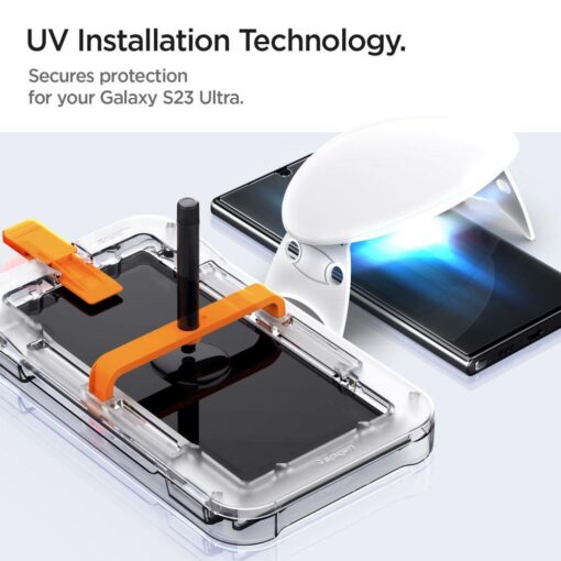 Samsung S23 ULTRA UV kaitseklaas 3D Spigen Glas.TR Platinum Tray 6