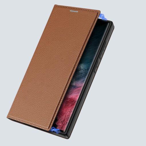 Samsung S23 ULTRA kaaned kaarditaskuga Dux Ducis Skin X2 magnetiga sulguv pruun 5