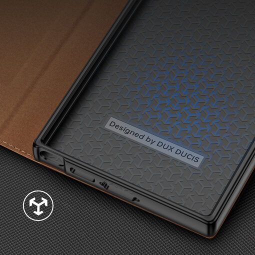 Samsung S23 ULTRA kaaned kaarditaskuga Dux Ducis Skin X2 magnetiga sulguv pruun 8