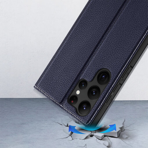 Samsung S23 ULTRA kaaned kaarditaskuga Dux Ducis Skin X2 magnetiga sulguv sinine 11