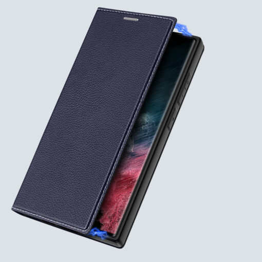 Samsung S23 ULTRA kaaned kaarditaskuga Dux Ducis Skin X2 magnetiga sulguv sinine 5