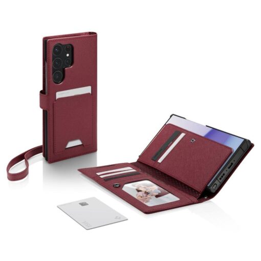 Samsung S23 ULTRA raamatkaaned Spigen Wallet S Plus kunstnahast burgundy 13