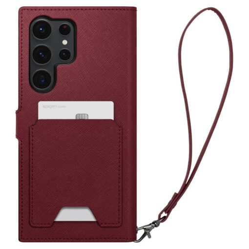 Samsung S23 ULTRA raamatkaaned Spigen Wallet S Plus kunstnahast burgundy 4