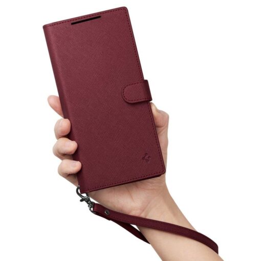 Samsung S23 ULTRA raamatkaaned Spigen Wallet S Plus kunstnahast burgundy 6