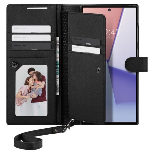 Samsung S23 ULTRA raamatkaaned Spigen Wallet S Plus kunstnahast must 2