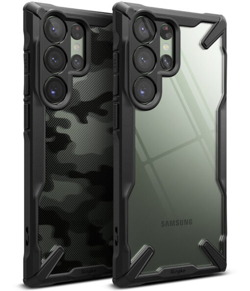 Samsung S23 ULTRA umbris Fusion X Camo plastikust taguse ja silikoonist raamiga must 3