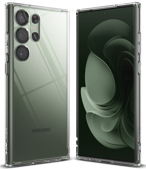 Samsung S23 ULTRA umbris Ringke silikoonist serva ja plastikust tagusega Fusion labipaistev