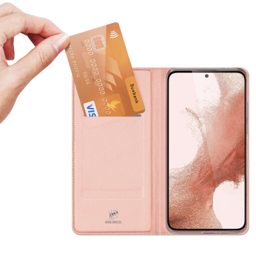 Samsung S23 kaaned kaarditaskuga Dux Ducis Skin Pro kunstnahast roosa 1