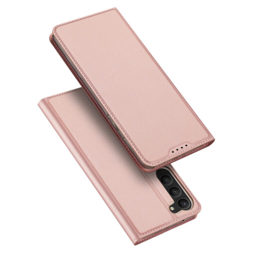 Samsung S23 kaaned kaarditaskuga Dux Ducis Skin Pro kunstnahast roosa