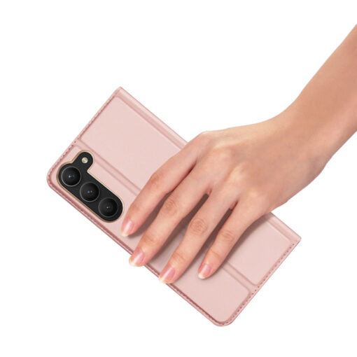 Samsung S23 kaaned kaarditaskuga Dux Ducis Skin Pro kunstnahast roosa 6