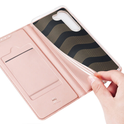 Samsung S23 kaaned kaarditaskuga Dux Ducis Skin Pro kunstnahast roosa 7