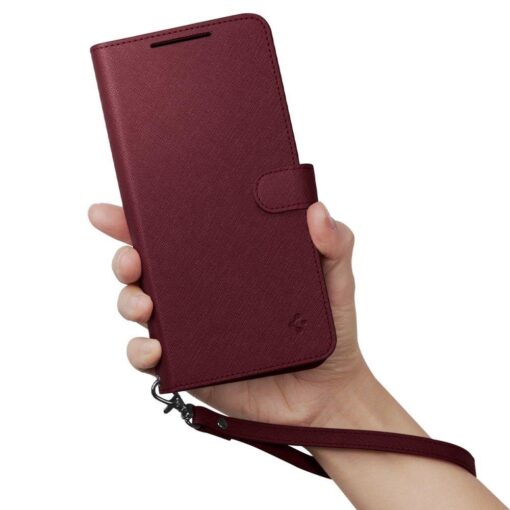 Samsung S23 raamatkaaned Spigen Wallet S Plus kunstnahast burgundy 5