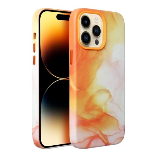 iPhone 11 umbris MagSafe kunstnahast lained oranz 2