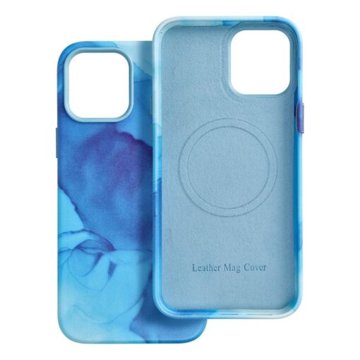 iPhone 12 PRO MAX umbris MagSafe kunstnahast lained sinine 6