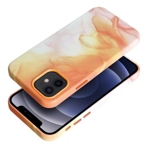 iPhone 12 umbris MagSafe kunstnahast lained oranz 1