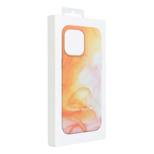 iPhone 12 umbris MagSafe kunstnahast lained oranz 10